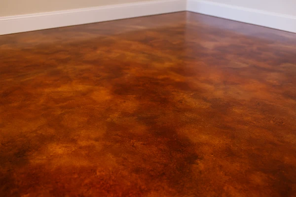 a red epoxy floor from Phoenix Concrete Contractor in Phoenix, AZ - sidewalk repair near me